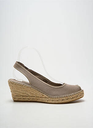 Espadrilles bout ouvert talon de 7 à 9cm gris LA MAISON DE L'ESPADRILLE femme
