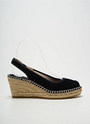 Espadrilles bout ouvert talon de 7 à 9cm noir LA MAISON DE L'ESPADRILLE femme