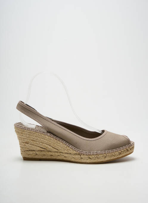 Espadrilles bout ouvert talon de 7 à 9cm gris LA MAISON DE L'ESPADRILLE femme