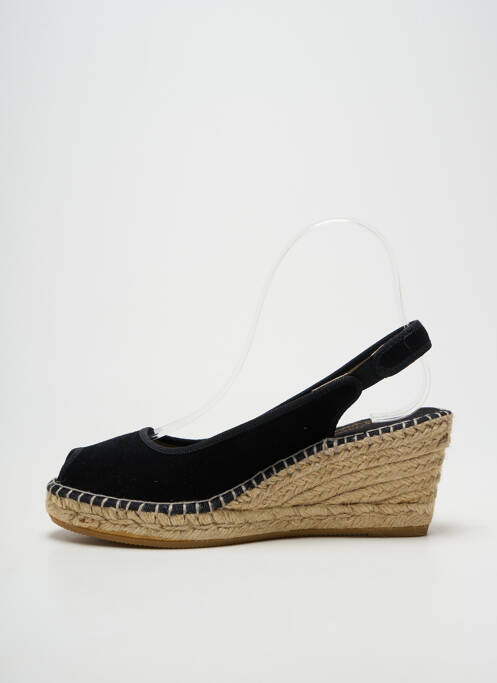 Espadrilles bout ouvert talon de 7 à 9cm noir LA MAISON DE L'ESPADRILLE femme