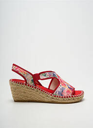 Sandales/nu pieds tissage satiné talon de 4 à 6cm rouge LA MAISON DE L'ESPADRILLE femme