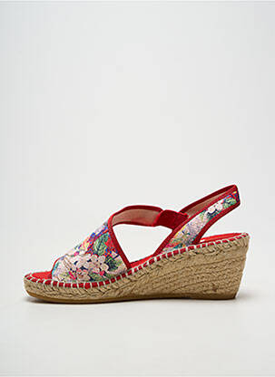 Sandales/nu pieds tissage satiné talon de 4 à 6cm rouge LA MAISON DE L'ESPADRILLE femme