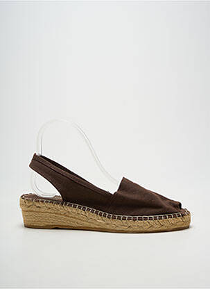 Espadrilles bout ouvert talon de 4 à 6cm marron LA MAISON DE L'ESPADRILLE femme