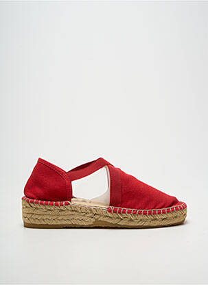 Espadrilles bout rond talon de 4 à 6cm rouge LA MAISON DE L'ESPADRILLE femme