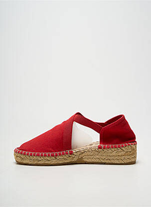 Espadrilles bout rond talon de 4 à 6cm rouge LA MAISON DE L'ESPADRILLE femme