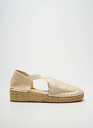 Espadrilles bout rond talon de 4 à 6cm beige LA MAISON DE L'ESPADRILLE femme