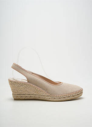 Espadrilles bout rond talon de 7 à 9cm beige LA MAISON DE L'ESPADRILLE femme