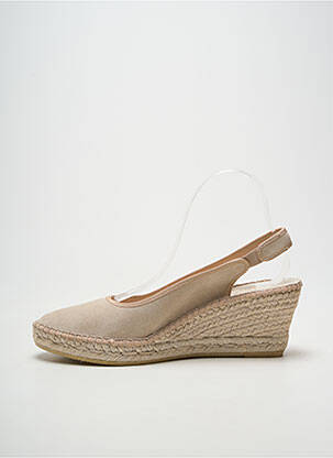 Espadrilles bout rond talon de 7 à 9cm beige LA MAISON DE L'ESPADRILLE femme