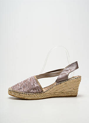 Espadrilles tissage satiné talon de 7 à 9cm beige LA MAISON DE L'ESPADRILLE femme