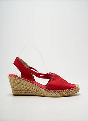 Espadrilles bout rond talon de 7 à 9cm rouge LA MAISON DE L'ESPADRILLE femme