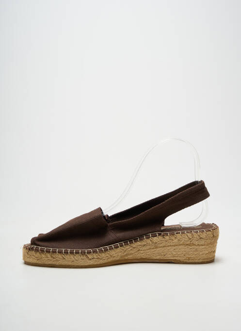 Espadrilles bout ouvert talon de 4 à 6cm marron LA MAISON DE L'ESPADRILLE femme