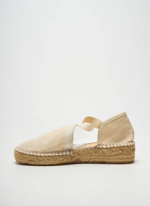 Espadrilles bout rond talon de 4 à 6cm beige LA MAISON DE L'ESPADRILLE femme
