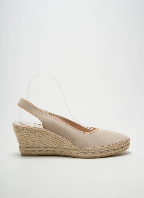 Espadrilles bout rond talon de 7 à 9cm beige LA MAISON DE L'ESPADRILLE femme