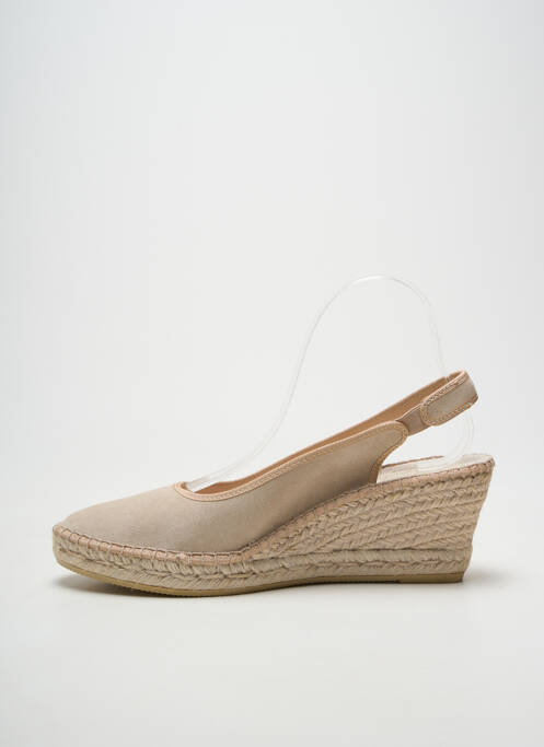 Espadrilles bout rond talon de 7 à 9cm beige LA MAISON DE L'ESPADRILLE femme