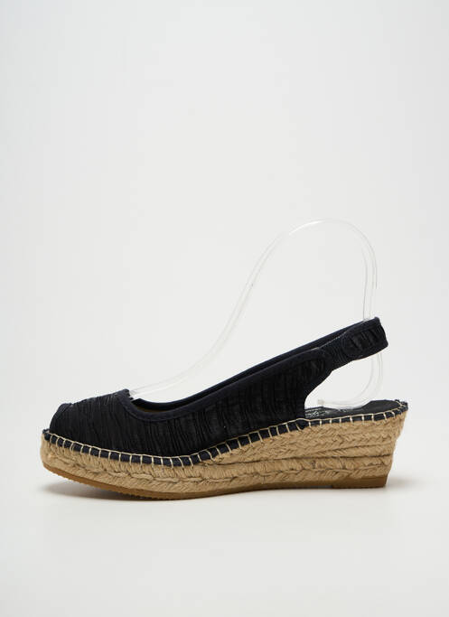 Espadrilles tissage satiné talon de 4 à 6cm noir LA MAISON DE L'ESPADRILLE femme
