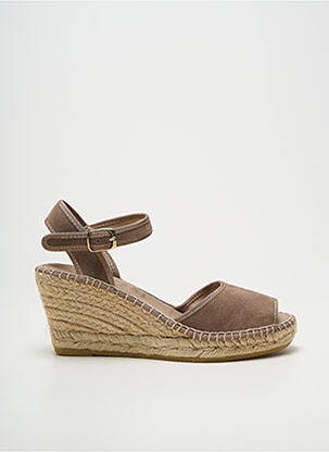 Espadrilles fermeture boucle(s) talon de 7 à 9cm marron LA MAISON DE L'ESPADRILLE femme