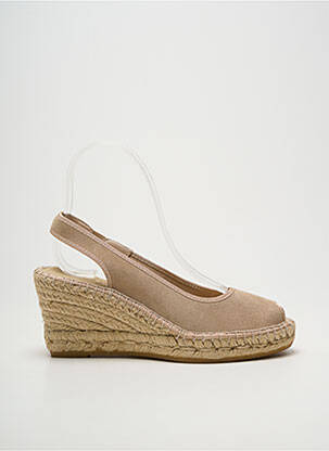 Espadrilles bout ouvert talon de 7 à 9cm beige LA MAISON DE L'ESPADRILLE femme