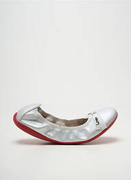 Ballerines bout rond talon plat jusqu'à 3cm argent LES P'TITES BOMBES femme