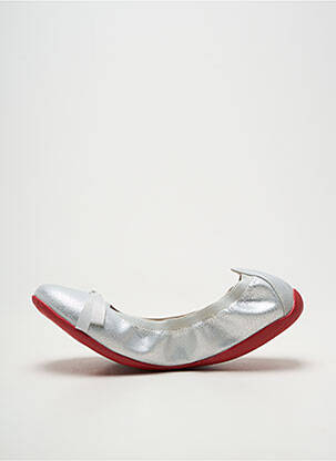 Ballerines bout rond talon plat jusqu'à 3cm argent LES P'TITES BOMBES femme