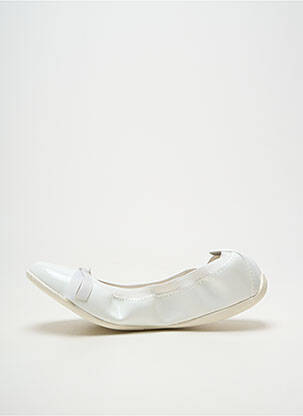 Ballerines matière lisse talon plat jusqu'à 3cm blanc LES P'TITES BOMBES femme