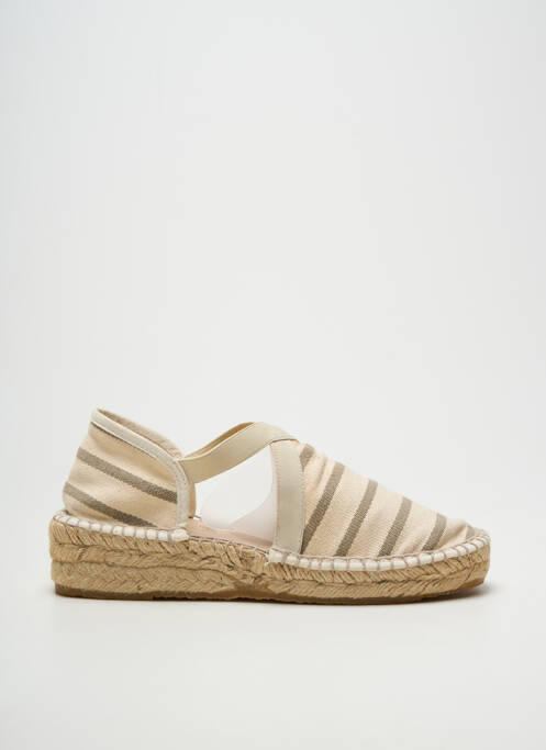 Espadrilles bout rond talon de 4 à 6cm beige LA MAISON DE L'ESPADRILLE femme