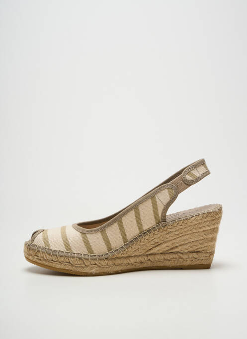 Espadrilles bout ouvert talon de 7 à 9cm beige LA MAISON DE L'ESPADRILLE femme