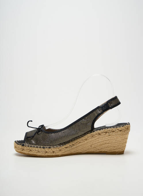 Espadrilles tissage satiné talon de 4 à 6cm noir LA MAISON DE L'ESPADRILLE femme