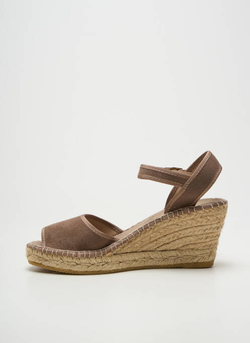 Espadrilles fermeture boucle(s) talon de 7 à 9cm marron LA MAISON DE L'ESPADRILLE femme