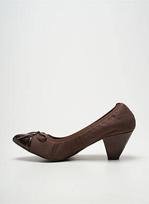 Escarpins matière lisse talon de 4 à 6cm marron LES P'TITES BOMBES femme