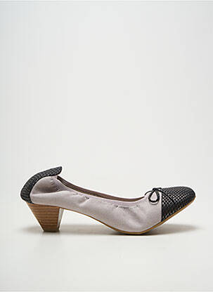 Escarpins tissage satiné talon de 4 à 6cm gris LES P'TITES BOMBES femme