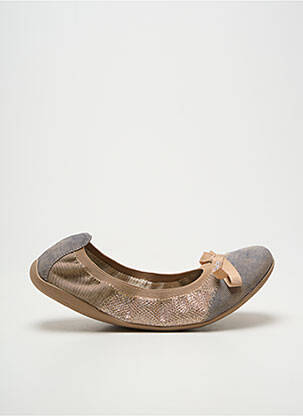 Ballerines tissage satiné talon plat jusqu'à 3cm or LES P'TITES BOMBES femme
