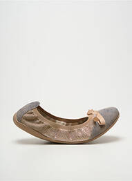 Ballerines tissage satiné talon plat jusqu'à 3cm or LES P'TITES BOMBES femme