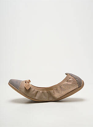 Ballerines tissage satiné talon plat jusqu'à 3cm or LES P'TITES BOMBES femme
