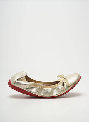 Ballerines tissage satiné talon plat jusqu'à 3cm or LES P'TITES BOMBES femme