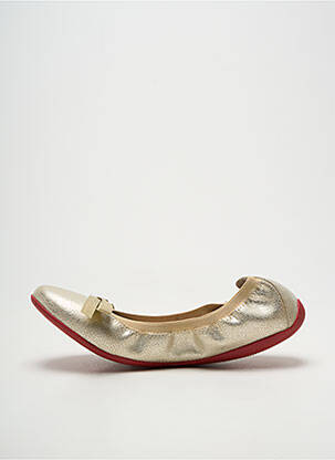 Ballerines tissage satiné talon plat jusqu'à 3cm or LES P'TITES BOMBES femme