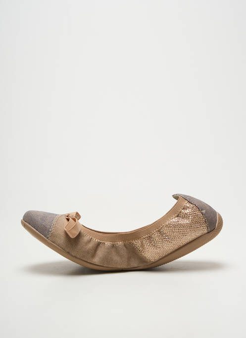 Ballerines tissage satiné talon plat jusqu'à 3cm or LES P'TITES BOMBES femme