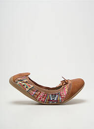 Ballerines tissage satiné talon plat jusqu'à 3cm marron LES P'TITES BOMBES femme