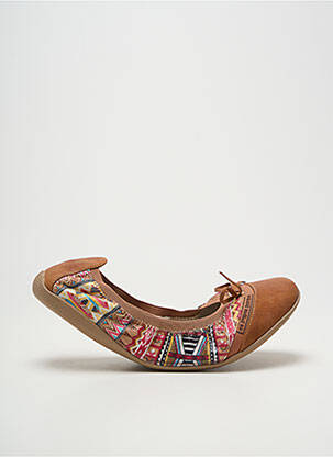 Ballerines tissage satiné talon plat jusqu'à 3cm marron LES P'TITES BOMBES femme