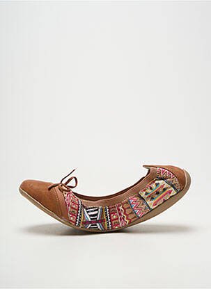 Ballerines tissage satiné talon plat jusqu'à 3cm marron LES P'TITES BOMBES femme
