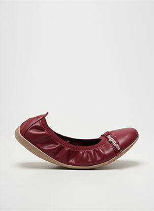 Ballerines tissage satiné talon plat jusqu'à 3cm rouge LES P'TITES BOMBES femme