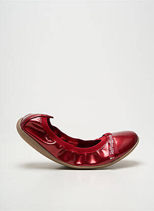 Ballerines tissage vernis talon plat jusqu'à 3cm rouge LES P'TITES BOMBES femme