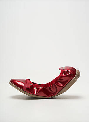 Ballerines tissage vernis talon plat jusqu'à 3cm rouge LES P'TITES BOMBES femme