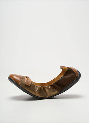 Ballerines tissage satiné talon plat jusqu'à 3cm marron LES P'TITES BOMBES femme