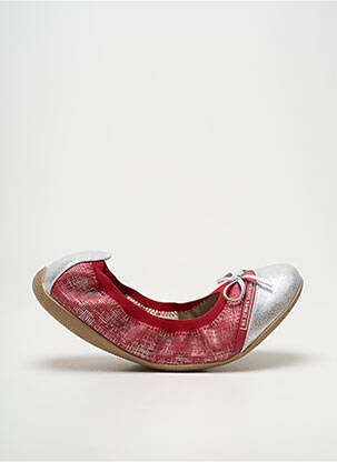 Ballerines tissage satiné talon plat jusqu'à 3cm rouge LES P'TITES BOMBES femme