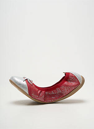 Ballerines tissage satiné talon plat jusqu'à 3cm rouge LES P'TITES BOMBES femme