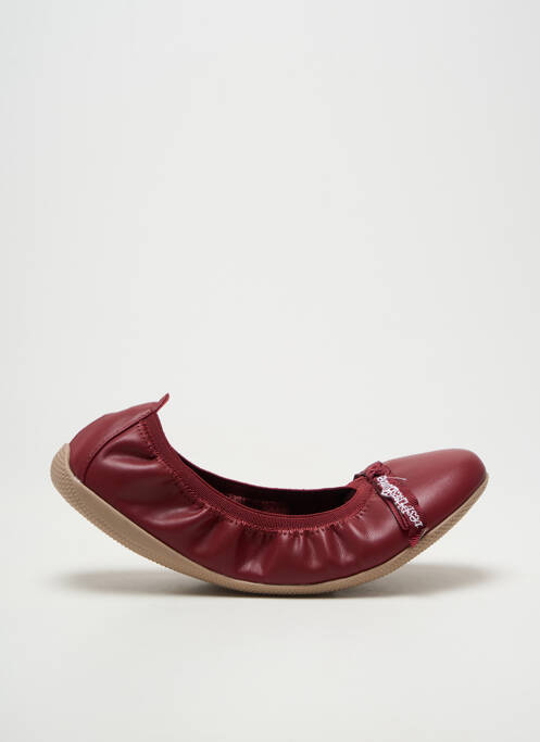 Ballerines tissage satiné talon plat jusqu'à 3cm rouge LES P'TITES BOMBES femme
