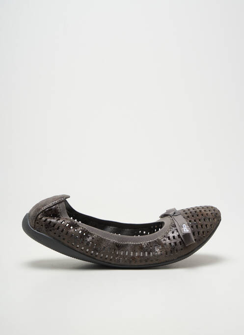 Ballerines tissage satiné talon plat jusqu'à 3cm gris LES P'TITES BOMBES femme