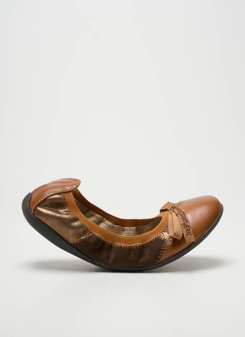 Ballerines tissage satiné talon plat jusqu'à 3cm marron LES P'TITES BOMBES femme