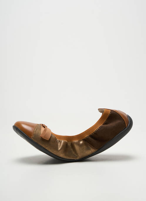 Ballerines tissage satiné talon plat jusqu'à 3cm marron LES P'TITES BOMBES femme