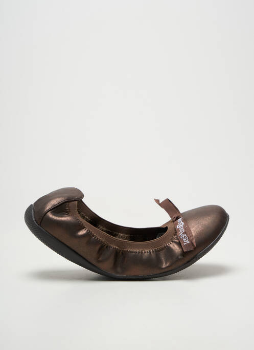 Ballerines tissage satiné talon plat jusqu'à 3cm marron LES P'TITES BOMBES femme